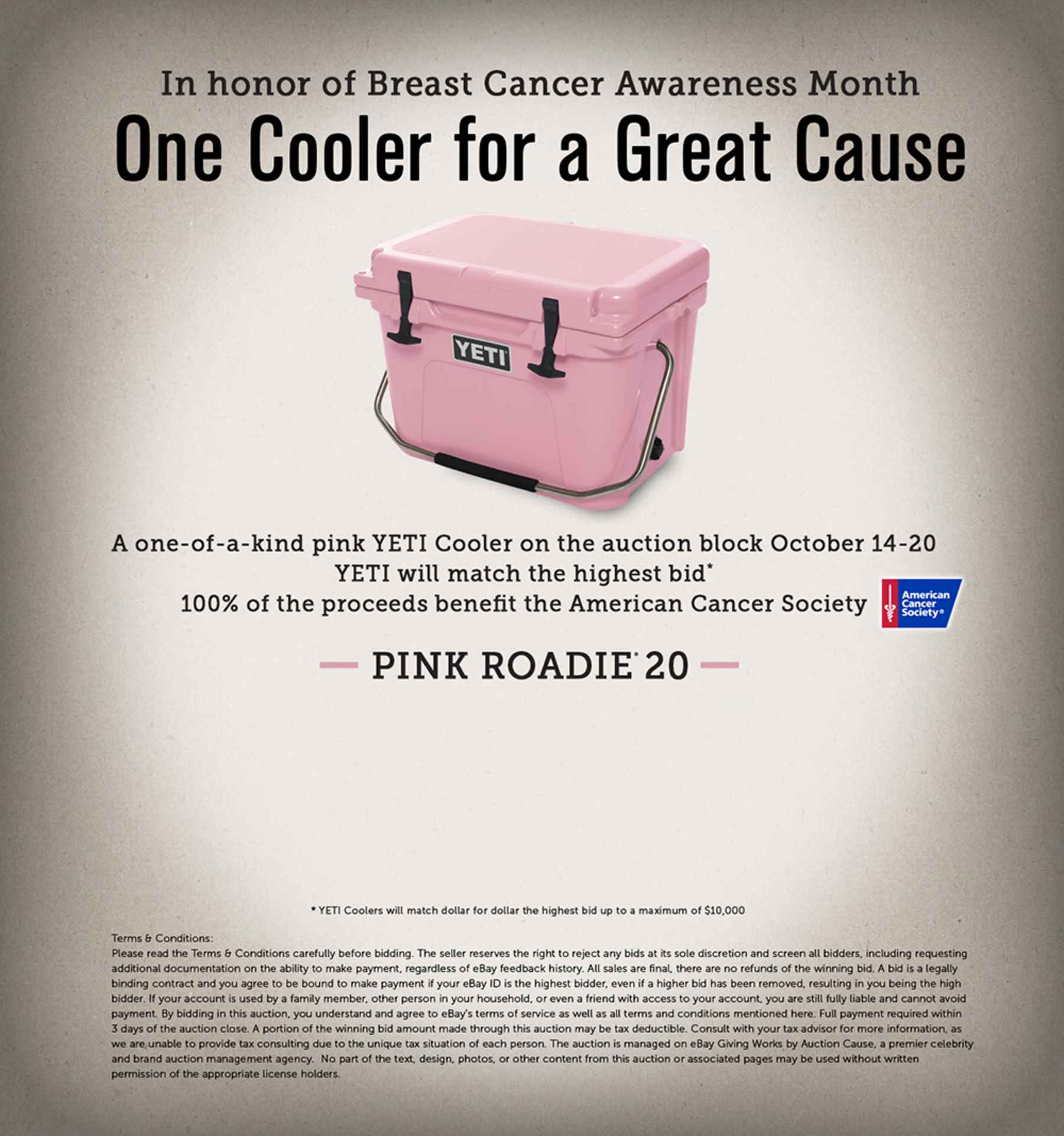 Yeti Auctioning Off One-of-a-Kind Pink Cooler to Benefit Charity