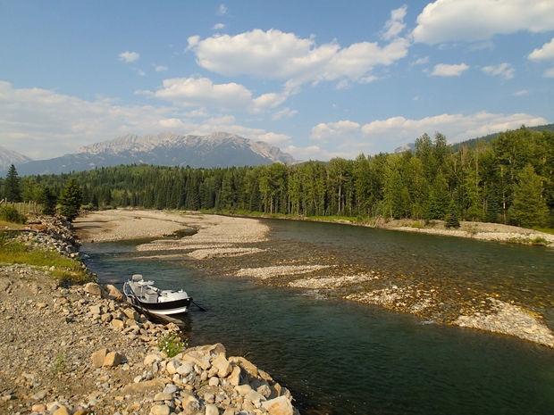 A private takeout on the Elk River. Takeout on the Elk River
