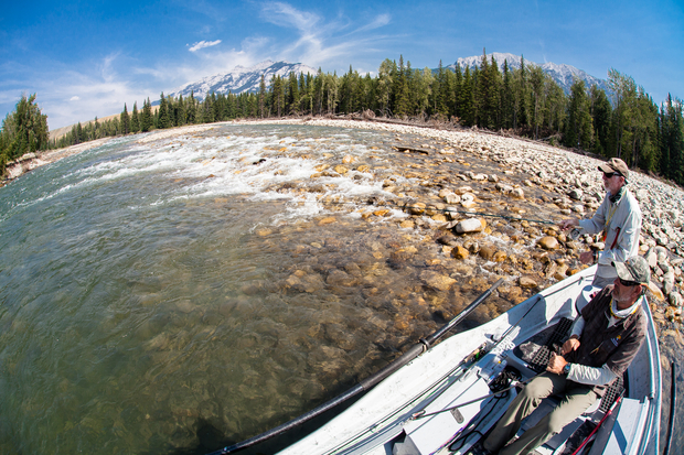 Paul Samycia and Mike Sepelak work a picture-perfect piece of Elk water. Elk River British Columbia