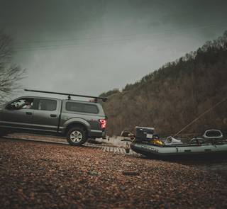 backing flycraft down boat ramp