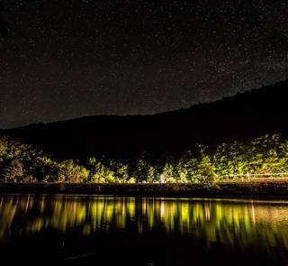 upper delaware river train - fly fishing at night