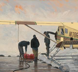 float plane painting by bob white