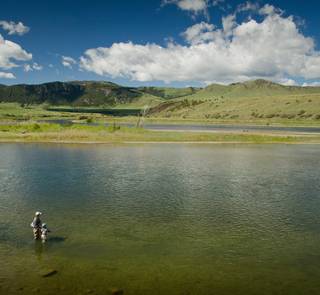 fly fishing - father and son - missouri river montana