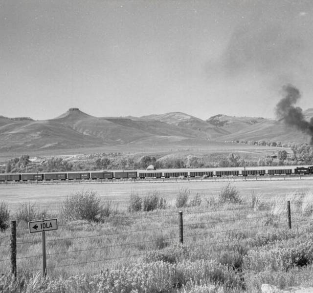 The Denver & Rio Grande Railroad ran east to west through Iola in the early 1900s. Today, its tracks are almost always flooded by the waters of Blue Mesa Reservoir