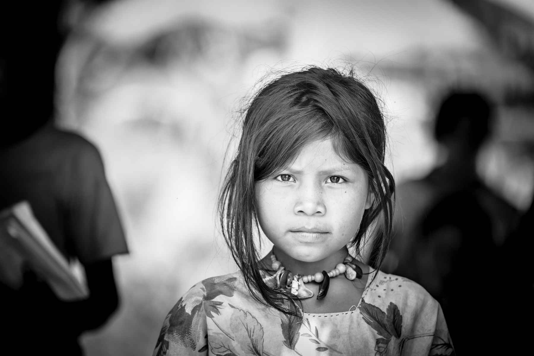 A portrait of a strong young woman from the remote Tsimane Village. Amazon Jungle, Bolivia. Tsimane Girl, Bolivia