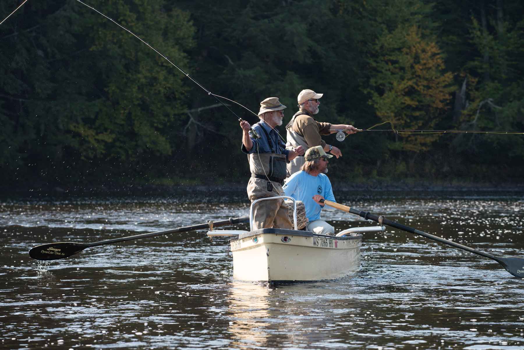 Photo: Mike Dvorak bob white and John geirach fly fishing musky