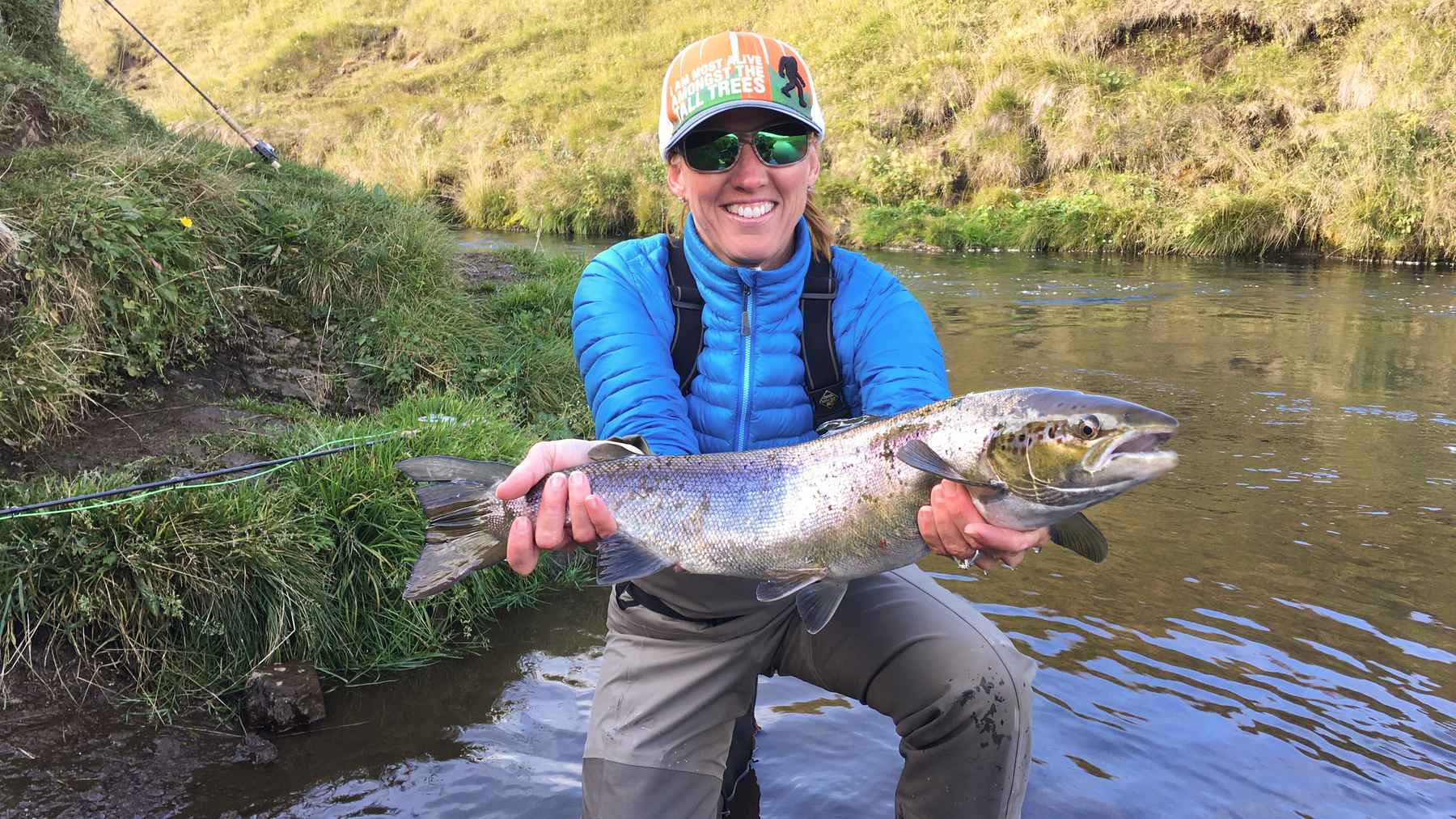 The author's first Atlantic salmon (photo: Kris Millgate). iceland atlantic salmon fly fishing
