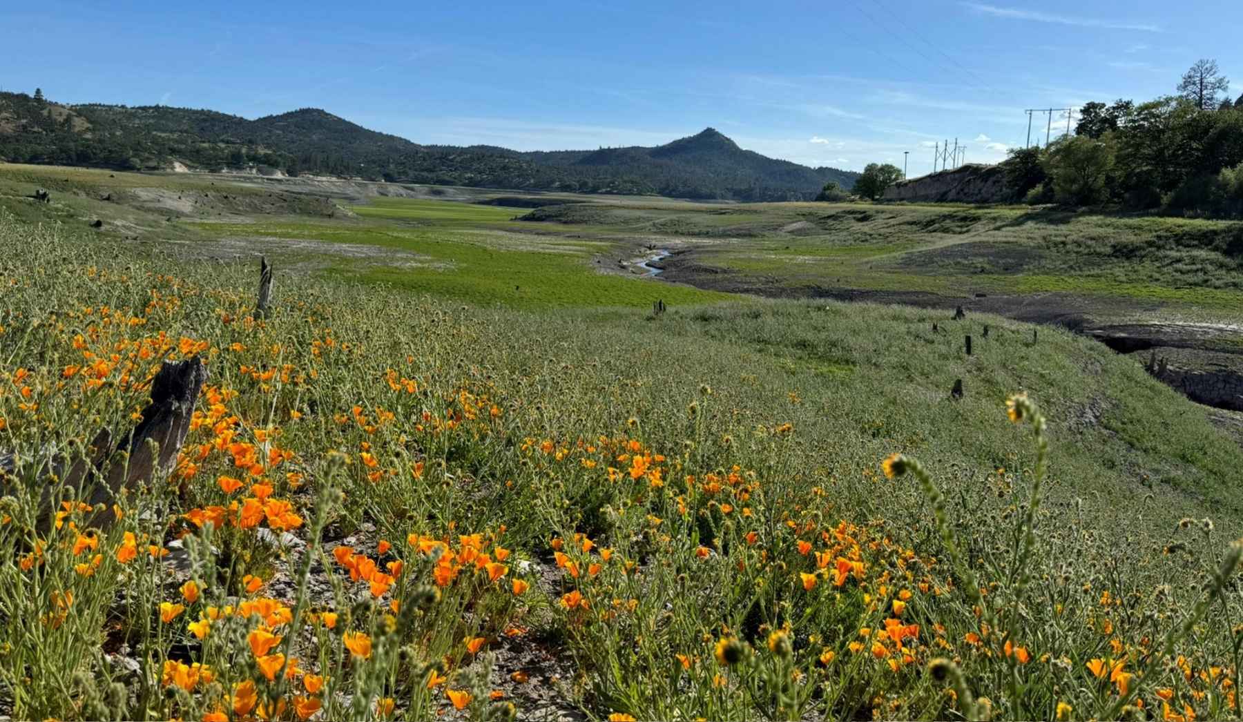 Before and after photos of former Copco Reservoir at Beaver Creek