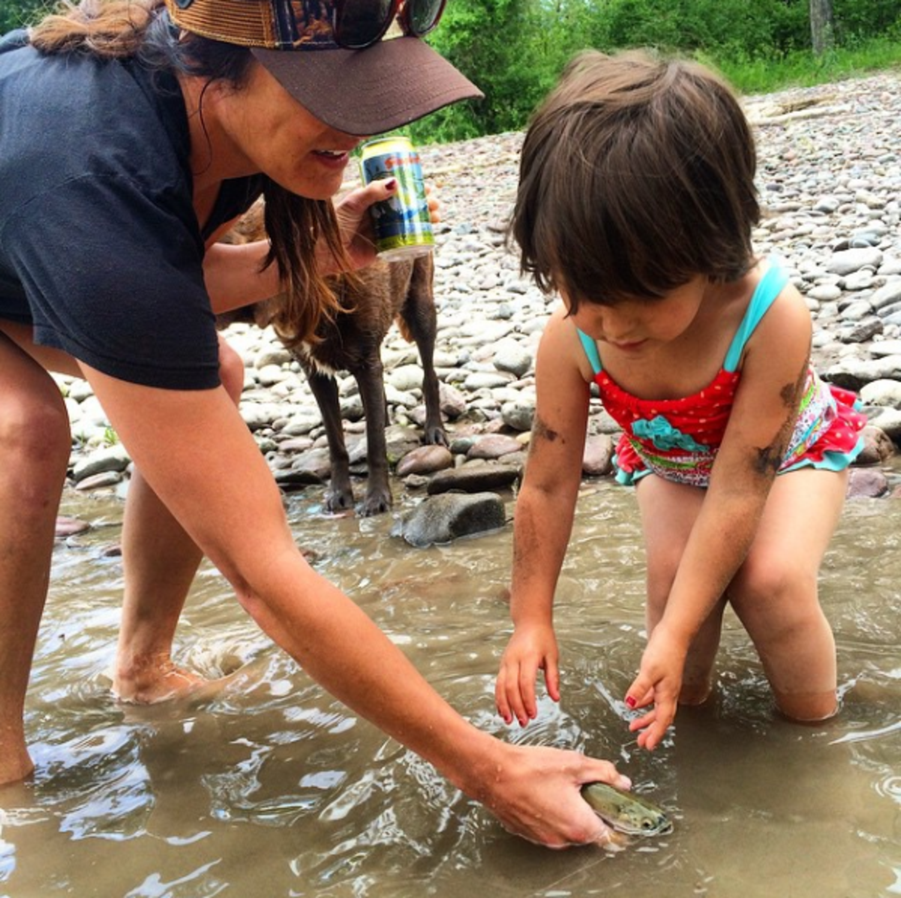 Women fly fishing - moms on the water