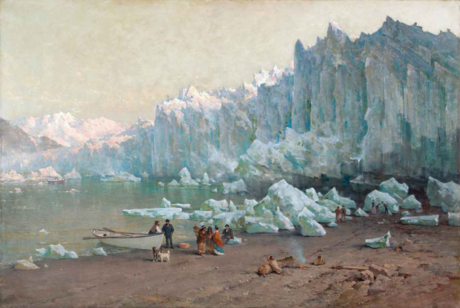 historic painting of muir glacier