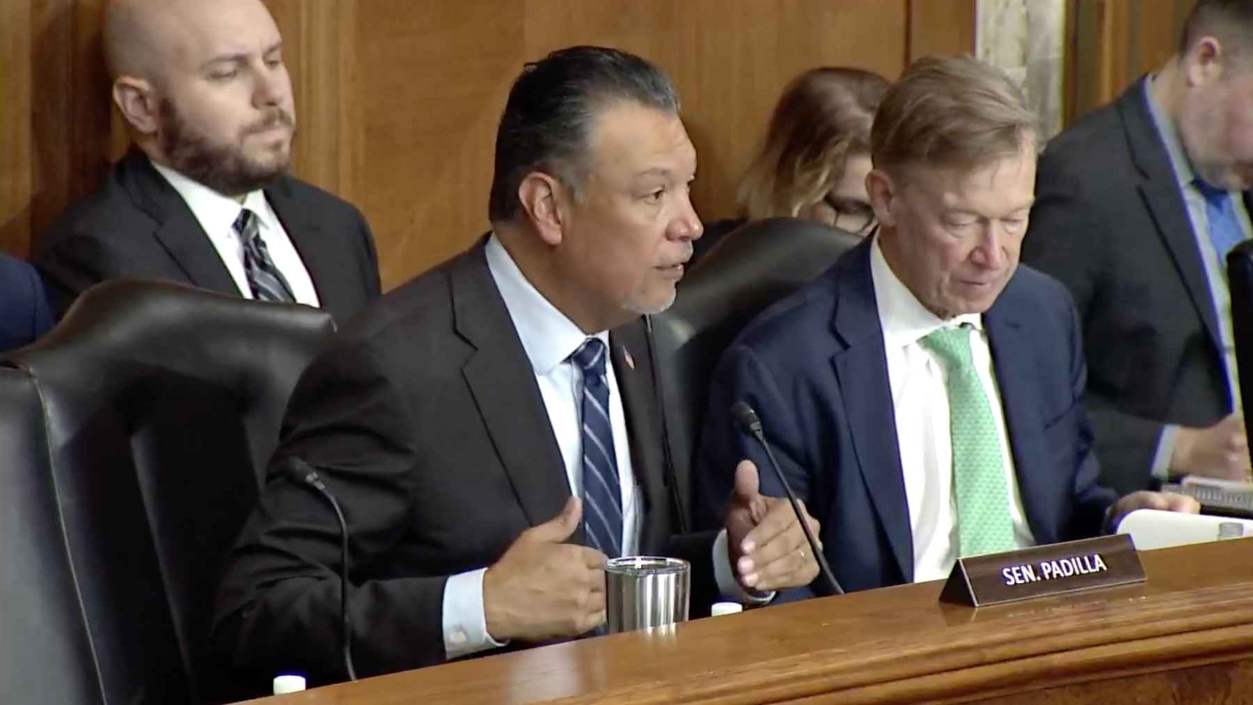 Sen. Alex Padilla spoke to the myth of Roadless Rule protections increasing wildfire risk at the June 10, 2026 committee hearing (Image: Committee on Energy and Natural Resources). Sen. Alex Padilla spoke to the myth of Roadless Rule protections increasing wildfire risk at the June 10, 2026 committee hearing