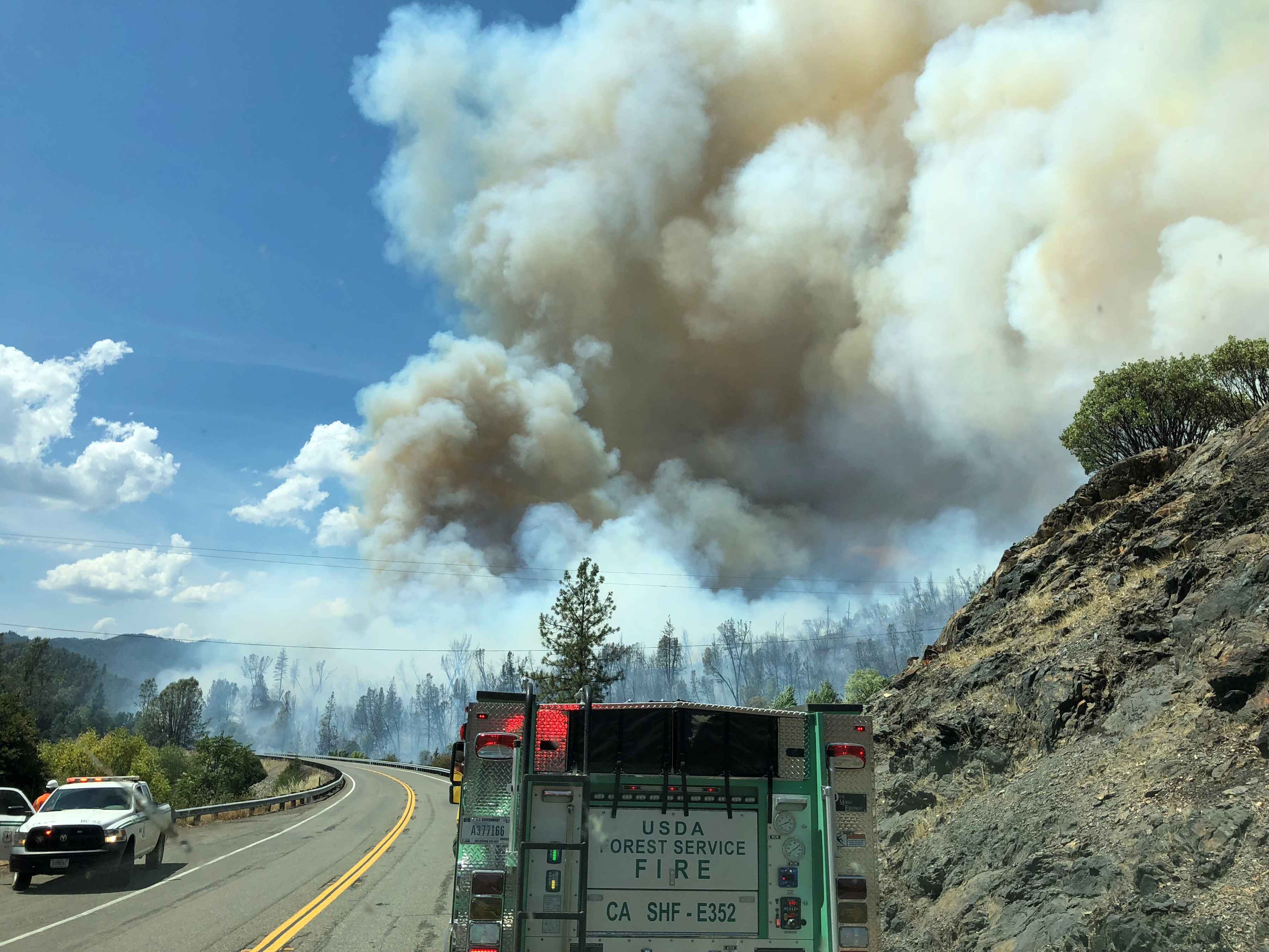 Another 2018 California wildfire, the Carr Fire, burns near Redding, CA (photo: USFS). carr fire redding ca
