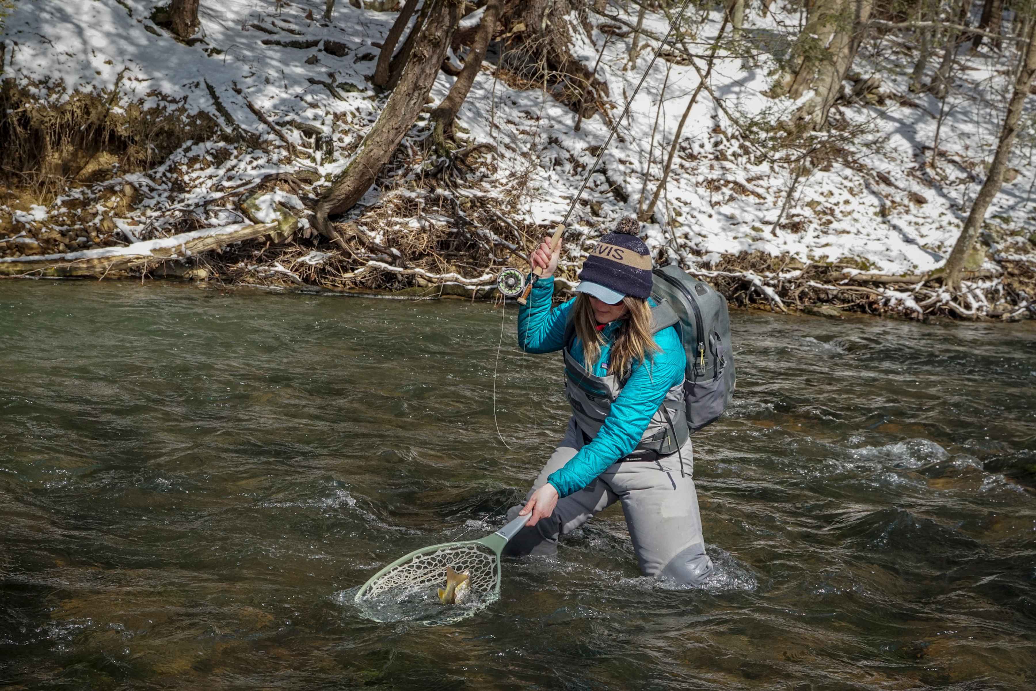 winter fly fishing - catch and release