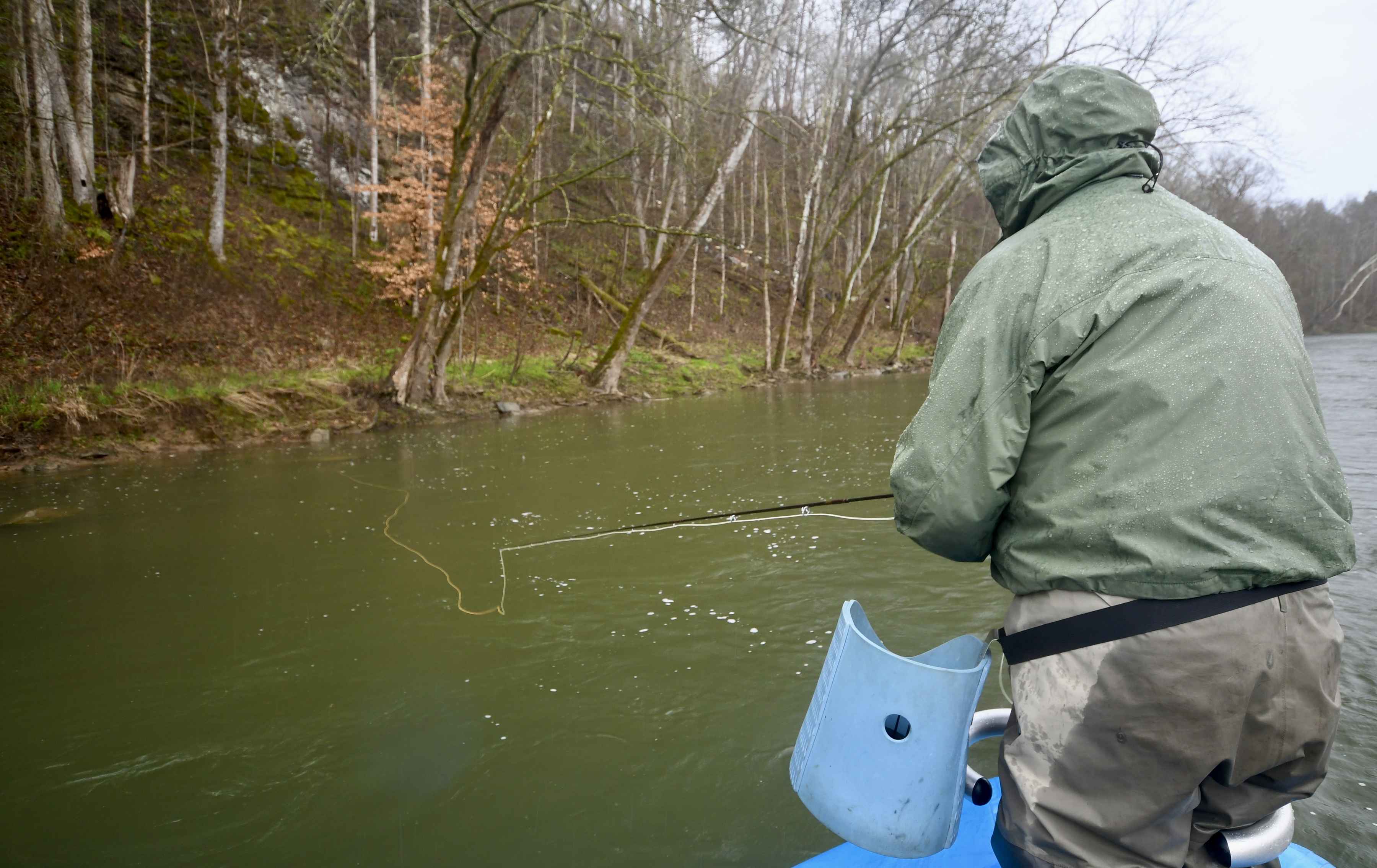 streamer fishing rain