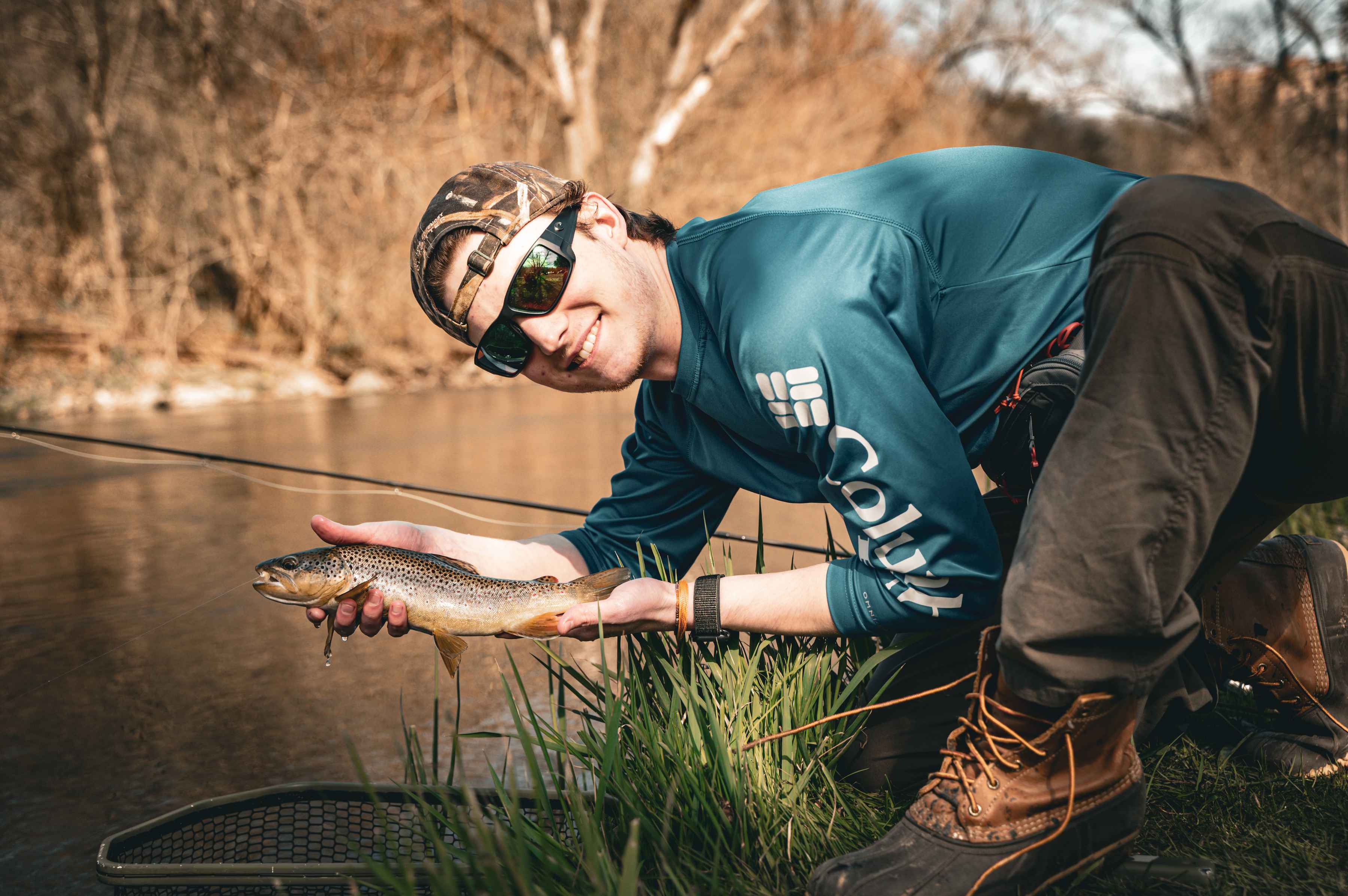 penn state student catching wild trout