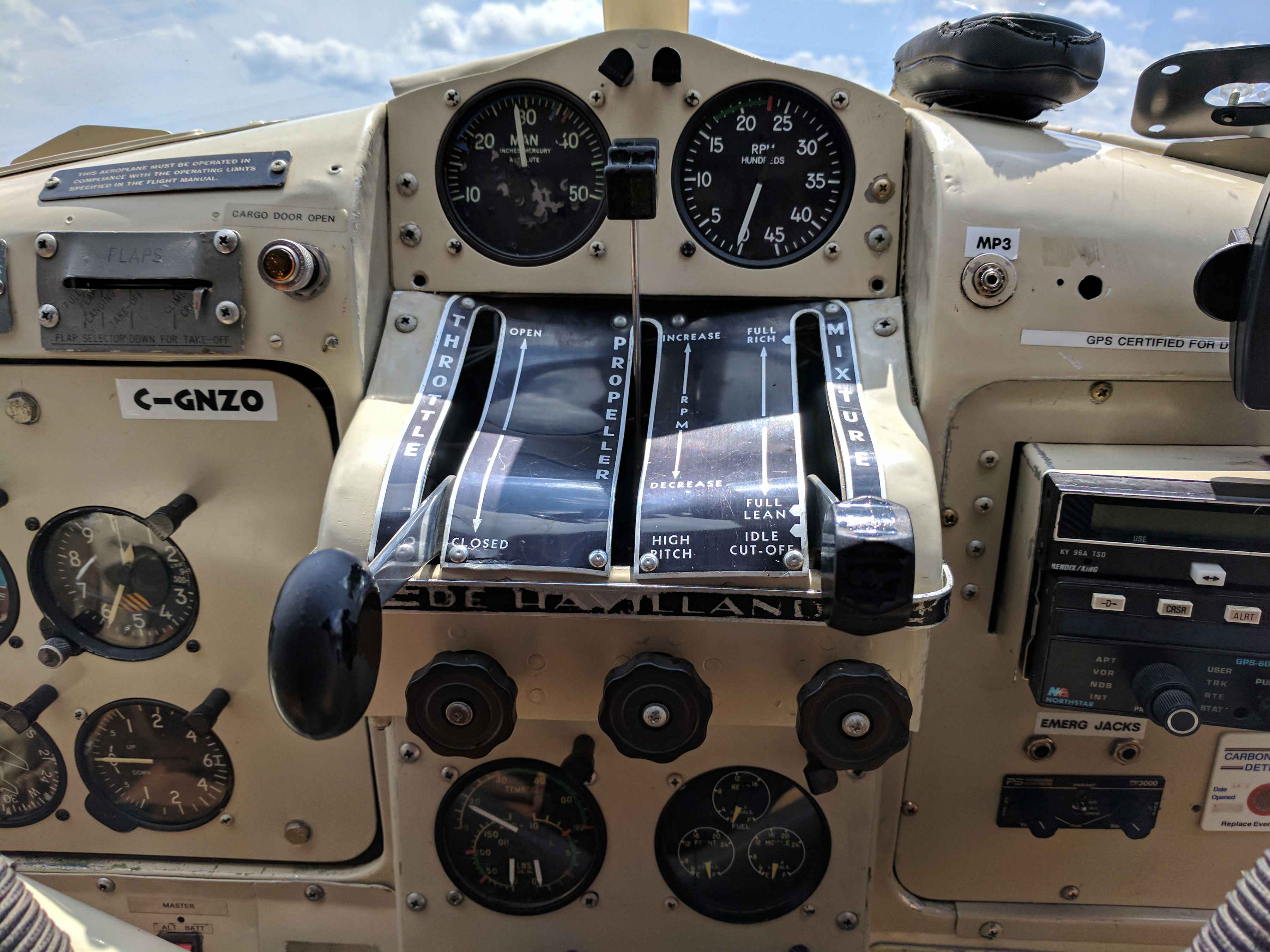 Controls of a DeHavilland Beaver