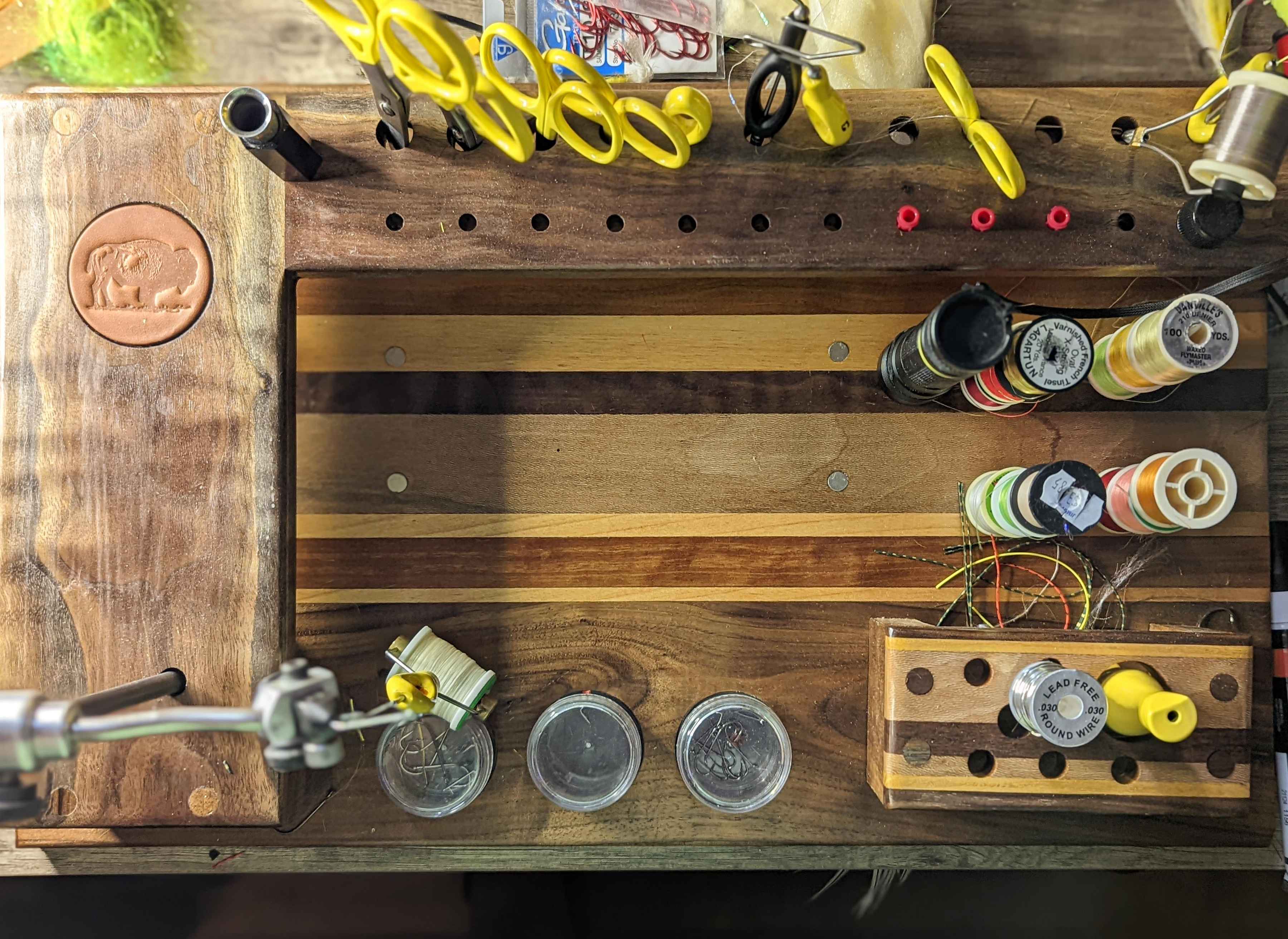 lone bison fly tying table