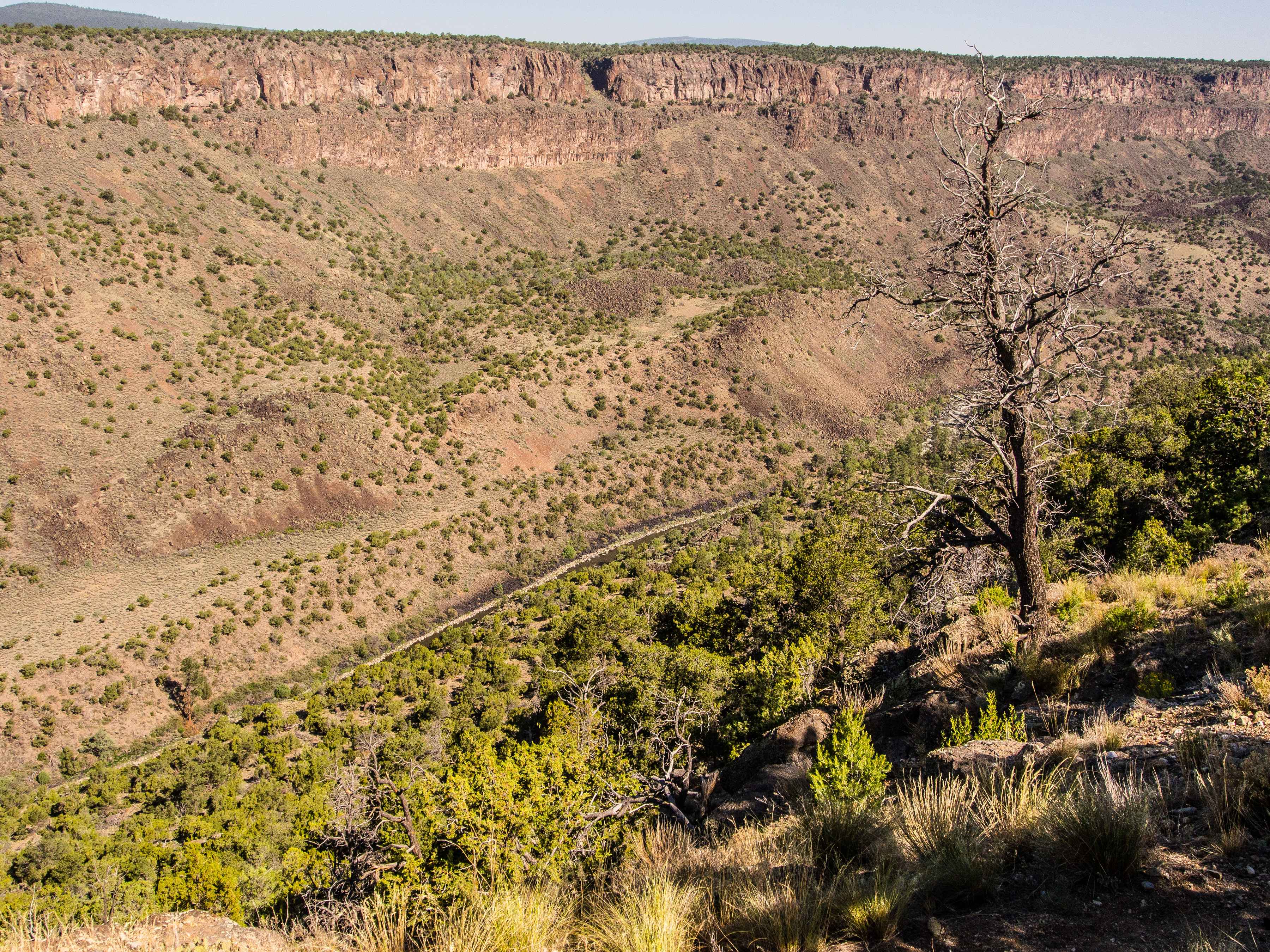 View of the Rio Grande from the from top of the gorge (photo: Johnny Carrol Sain). Rio Grande Del Norte National Monument