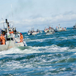 Commercial fishing vessels in Bristol Bay, Alaska.