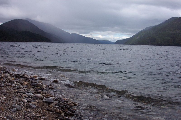 Quesnel Lake, pictured above, and Polley lake were flooded with over a billion gallons of toxic effluent when the Mount Polley tailings pond dam burst on August 4th (photo: Larry Griffiths). Quesnel Lake