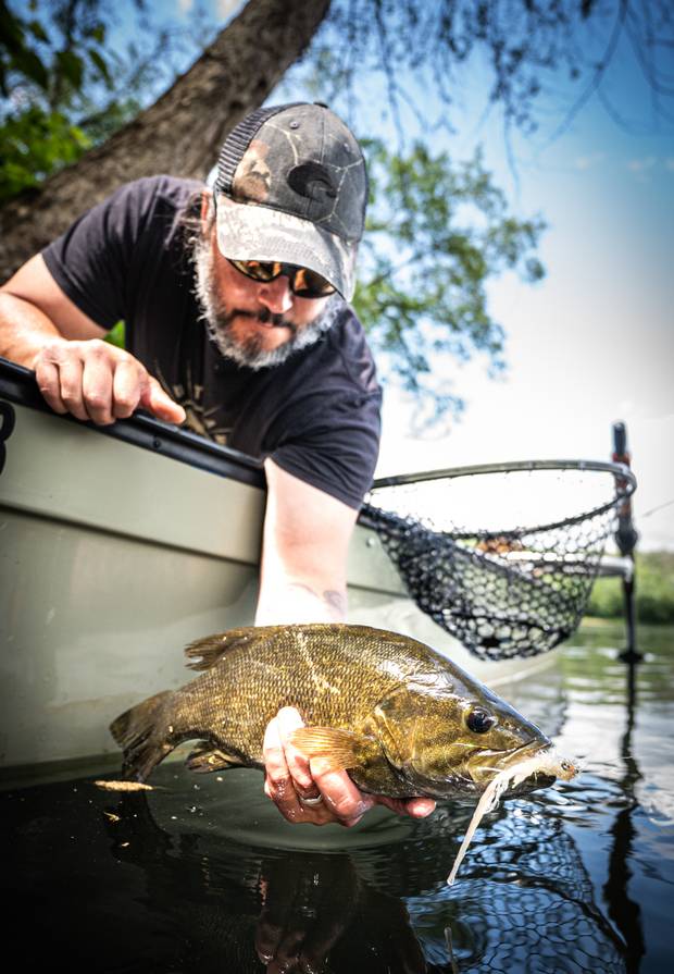 smallmouth that ate a murdich minnow fly