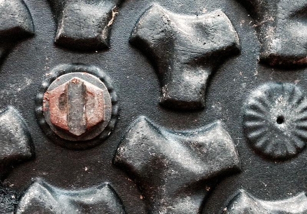 A closeup of the Simms StreamTread soles. Simms StreamTread