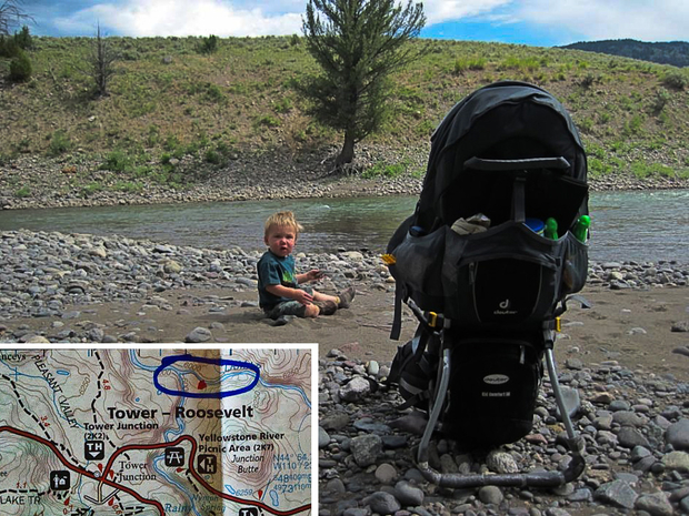 Kids in the Backcountry: Lamar River, Yellowstone National Park Kids Backcountry Lamar River Yellowstone National Park