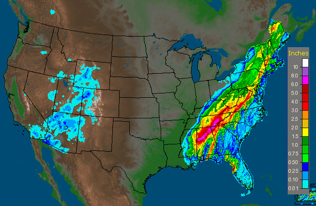 Current Precip from Tropical Storm Lee