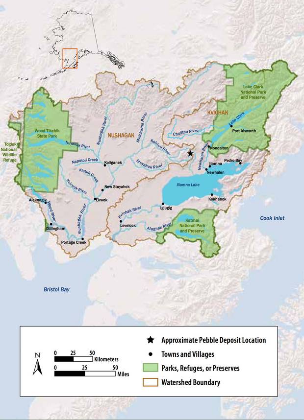 Map of the proposed Pebble Mine site