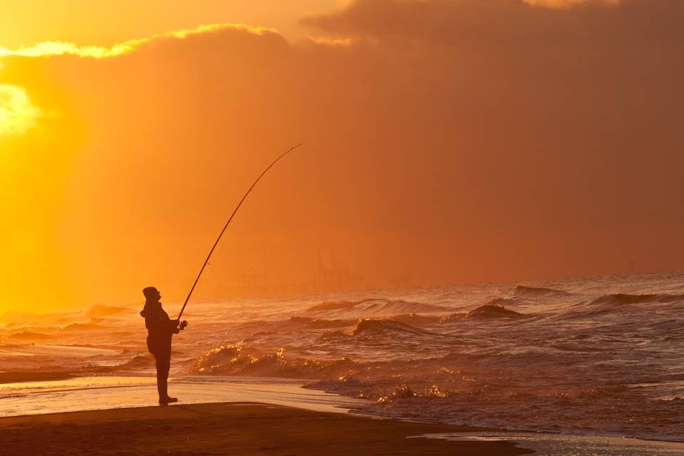 Sunset Fisherman - by Teddy Dako