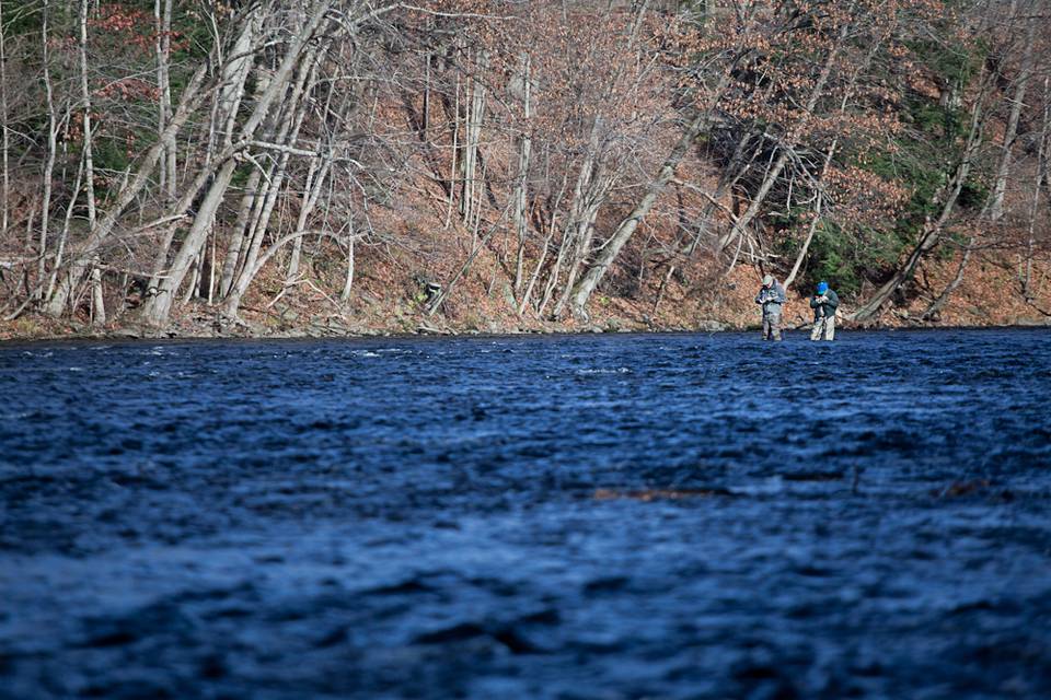 Strategizing on the Salmon River.