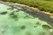 flats fishing aerial - mexico