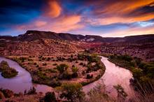 Sunset over the Chama River in New Mexico