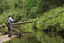 Casting for spotted bass on "The Sam" - Texas fly fishing