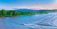 Yellowstone River flows at full bank