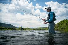 Kian Tanner fishes the Missouri River with his father 