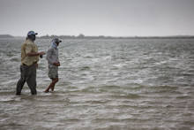 Rain on the flats of Ascension Bay.