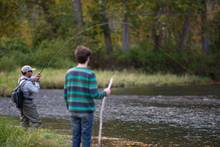 fly fisherman hooked up on east branch of delaware river