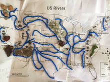 children's map of rivers in yarn