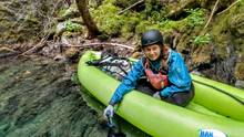 Water quality testing on the North Fork of the Smith River in Oregon